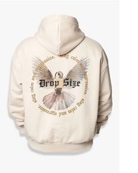 hellbeige Pullover mit einem Kapuze von Dropsize