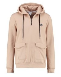 hellbeige Pullover mit einem Kapuze von Hype