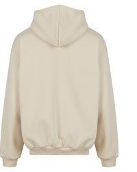 hellbeige Pullover mit einem Kapuze von karl kani