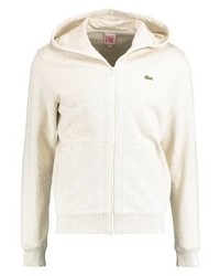 hellbeige Pullover mit einem Kapuze von Lacoste