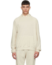 hellbeige Pullover mit einem Kapuze von Les Tien