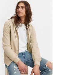 hellbeige Pullover mit einem Kapuze von Levi's
