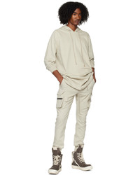 hellbeige Pullover mit einem Kapuze von Rick Owens