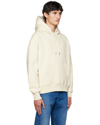 hellbeige Pullover mit einem Kapuze von AMI Alexandre Mattiussi