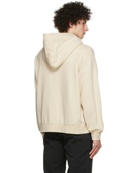 hellbeige Pullover mit einem Kapuze von VISVIM