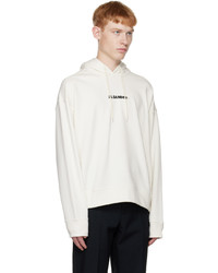 hellbeige Pullover mit einem Kapuze von Jil Sander