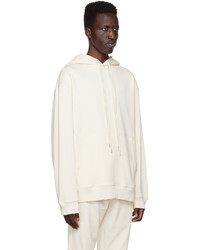 hellbeige Pullover mit einem Kapuze von Dries Van Noten