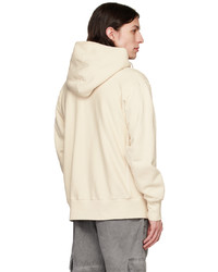 hellbeige Pullover mit einem Kapuze von Les Tien