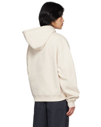 hellbeige Pullover mit einem Kapuze von Axel Arigato