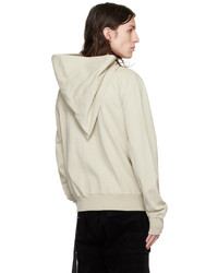 hellbeige Pullover mit einem Kapuze von Rick Owens DRKSHDW