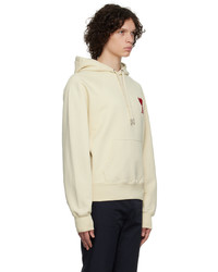 hellbeige Pullover mit einem Kapuze von AMI Alexandre Mattiussi