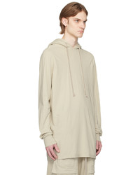 hellbeige Pullover mit einem Kapuze von Rick Owens DRKSHDW