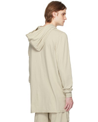 hellbeige Pullover mit einem Kapuze von Rick Owens DRKSHDW