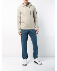 hellbeige Pullover mit einem Kapuze von Stone Island