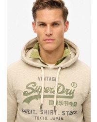 hellbeige Pullover mit einem Kapuze von Superdry
