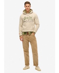hellbeige Pullover mit einem Kapuze von Superdry