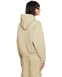 hellbeige Pullover mit einem Kapuze von Carson Wach