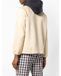 hellbeige Pullover mit einem Kapuze von Drôle De Monsieur