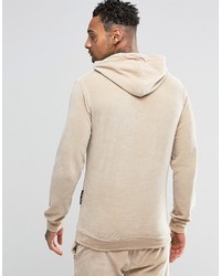 hellbeige Pullover mit einem Kapuze von Criminal Damage