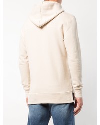 hellbeige Pullover mit einem Kapuze von John Elliott