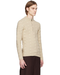 hellbeige Pullover mit einem Reißverschluss am Kragen von Jacquemus