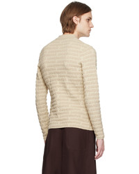 hellbeige Pullover mit einem Reißverschluss am Kragen von Jacquemus