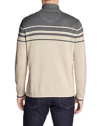 hellbeige Pullover mit einem Reißverschluss am Kragen von Eddie Bauer