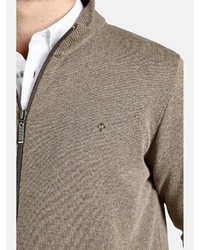 hellbeige Pullover mit einem Reißverschluß von Charles Colby