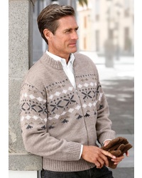 hellbeige Pullover mit einem Reißverschluß von Classic