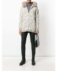 hellbeige Pullover mit einem Reißverschluß von Eleventy