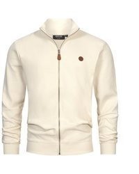 hellbeige Pullover mit einem Reißverschluß von INDICODE