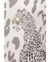 hellbeige Pullover mit einem Rundhalsausschnitt mit Leopardenmuster von VIA APPIA