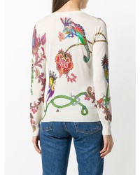 hellbeige Pullover mit einem Rundhalsausschnitt mit Paisley-Muster von Etro