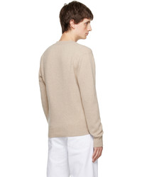 hellbeige Pullover mit einem Rundhalsausschnitt von AMI Alexandre Mattiussi