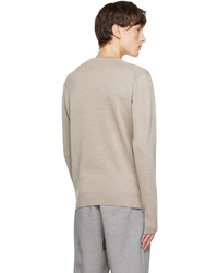 hellbeige Pullover mit einem Rundhalsausschnitt von AMI Alexandre Mattiussi