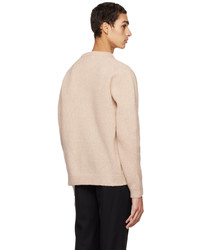 hellbeige Pullover mit einem Rundhalsausschnitt von Solid Homme