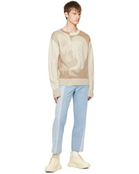 hellbeige Pullover mit einem Rundhalsausschnitt von Feng Chen Wang