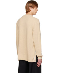 hellbeige Pullover mit einem Rundhalsausschnitt von Solid Homme