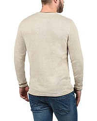 hellbeige Pullover mit einem Rundhalsausschnitt von BLEND