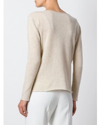 hellbeige Pullover mit einem Rundhalsausschnitt von Fashion Clinic Timeless