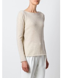 hellbeige Pullover mit einem Rundhalsausschnitt von Fashion Clinic Timeless