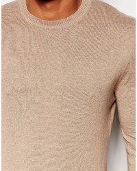 hellbeige Pullover mit einem Rundhalsausschnitt von Asos