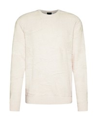 hellbeige Pullover mit einem Rundhalsausschnitt von Bugatti