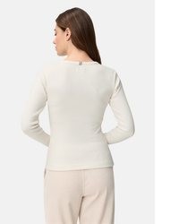 hellbeige Pullover mit einem Rundhalsausschnitt von camel active