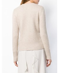 hellbeige Pullover mit einem Rundhalsausschnitt von Max Mara