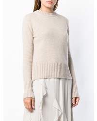 hellbeige Pullover mit einem Rundhalsausschnitt von Max Mara