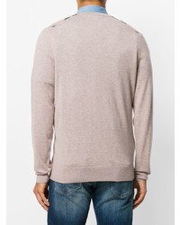 hellbeige Pullover mit einem Rundhalsausschnitt von Burberry