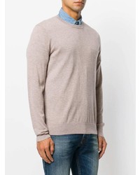 hellbeige Pullover mit einem Rundhalsausschnitt von Burberry