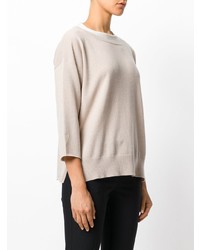 hellbeige Pullover mit einem Rundhalsausschnitt von Fabiana Filippi