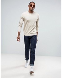 hellbeige Pullover mit einem Rundhalsausschnitt von Asos